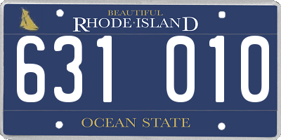 RI license plate 631010