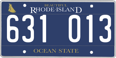 RI license plate 631013