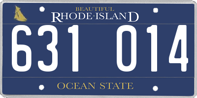 RI license plate 631014