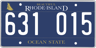 RI license plate 631015