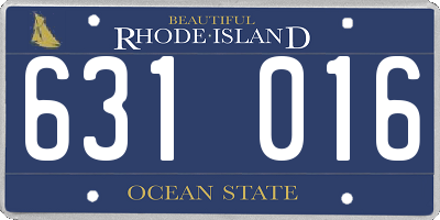 RI license plate 631016