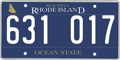 RI license plate 631017