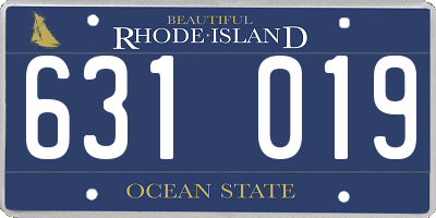 RI license plate 631019