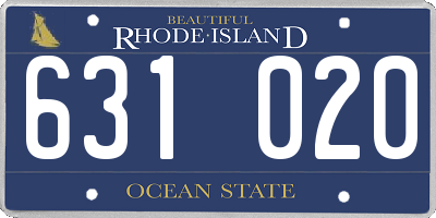 RI license plate 631020