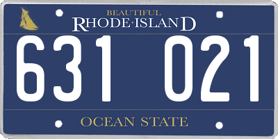 RI license plate 631021
