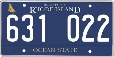 RI license plate 631022