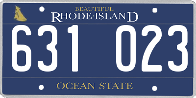 RI license plate 631023
