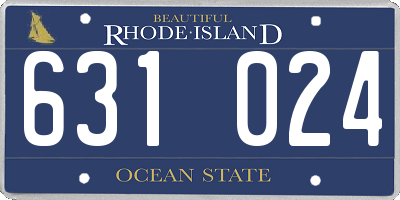 RI license plate 631024