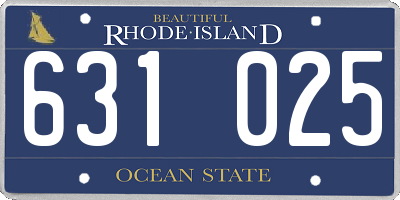 RI license plate 631025