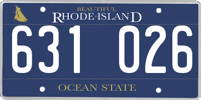 RI license plate 631026