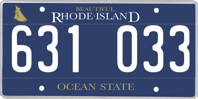 RI license plate 631033