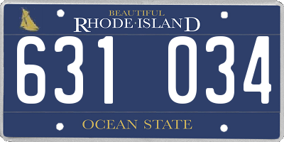 RI license plate 631034