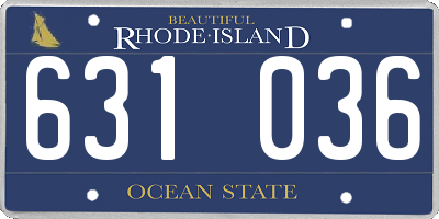 RI license plate 631036