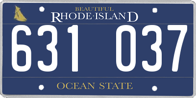 RI license plate 631037