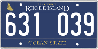 RI license plate 631039