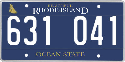 RI license plate 631041