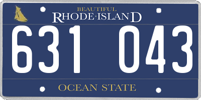 RI license plate 631043