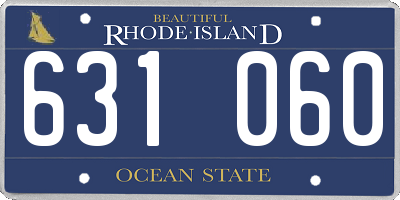 RI license plate 631060