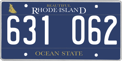 RI license plate 631062
