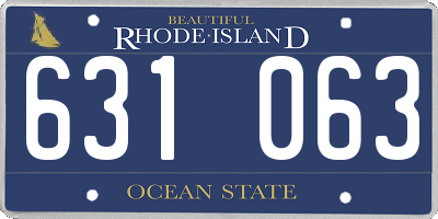 RI license plate 631063