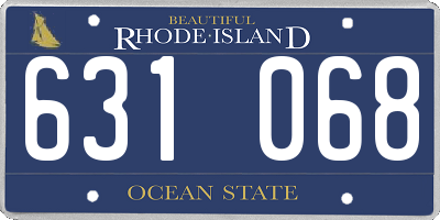RI license plate 631068