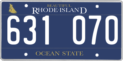 RI license plate 631070