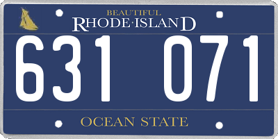 RI license plate 631071