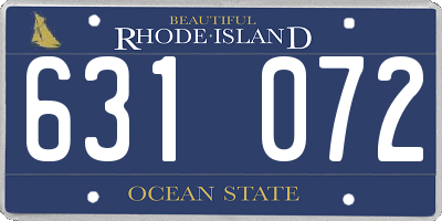 RI license plate 631072