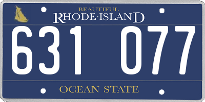 RI license plate 631077