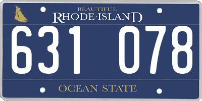RI license plate 631078