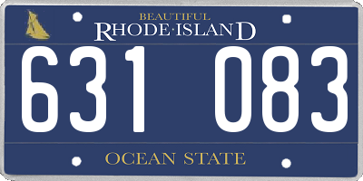 RI license plate 631083