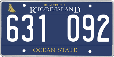RI license plate 631092