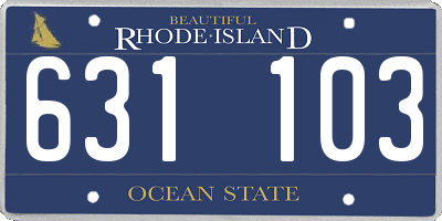 RI license plate 631103