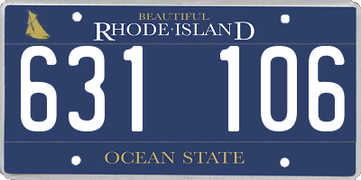 RI license plate 631106