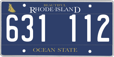 RI license plate 631112