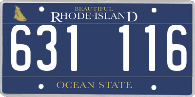 RI license plate 631116
