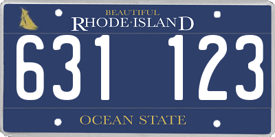 RI license plate 631123