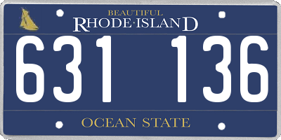 RI license plate 631136