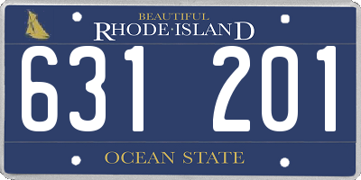 RI license plate 631201