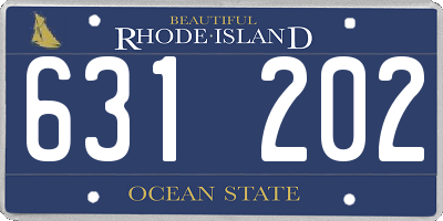RI license plate 631202