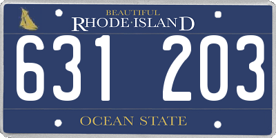 RI license plate 631203