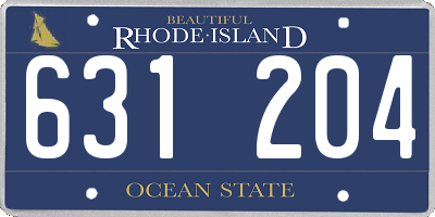 RI license plate 631204