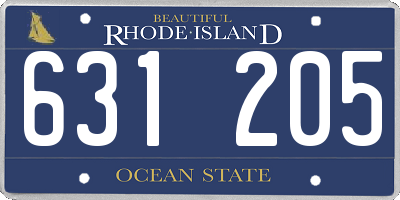 RI license plate 631205
