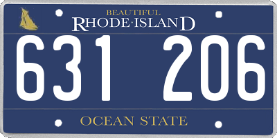 RI license plate 631206