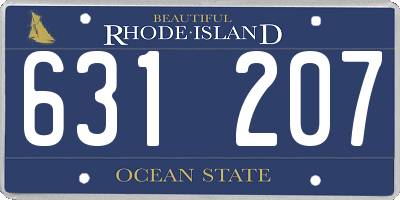 RI license plate 631207