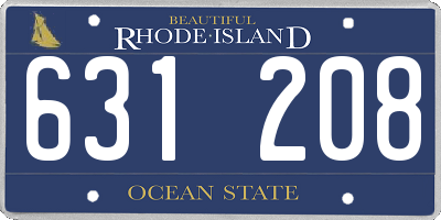 RI license plate 631208