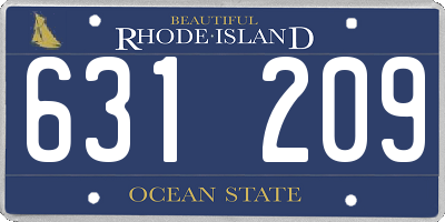 RI license plate 631209