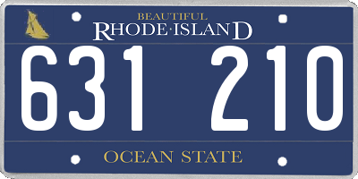 RI license plate 631210