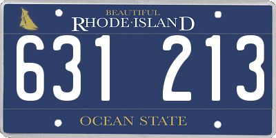 RI license plate 631213