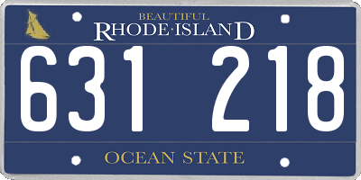 RI license plate 631218